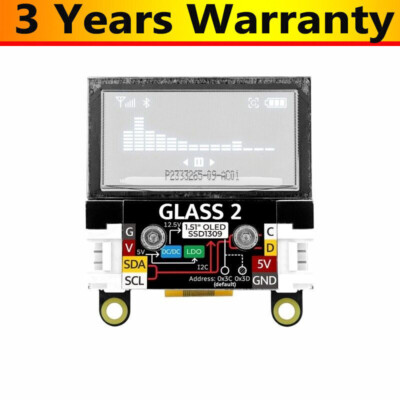 M5Stack Glass2 Unit 1.51'' OLED Extended Screen Unit for SSD1309 Driver Solution