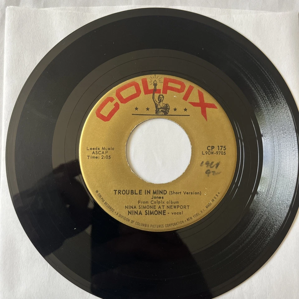 SOUL JAZZ 45 NINA SIMONE Trouble In Mind / Cotton Eyed Joe  COLPIX CP 175 - Image 2 of 4