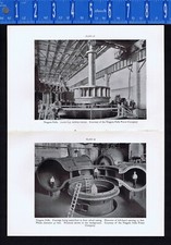 Cataratas del Niágara: válvula de mariposa, turbina, equipo de bomba - impresiones Smithsonian de 1934