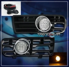 1999-2004 VW GOLF MK4 BUMPER YELLOW LED CLEAR LENS FOG LIGHT LAMP+GRILLE+HARNESS