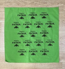 Patron Tequila Bandana Scarf Handkerchief Napkin Green / Black - Agave Liquor