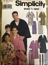 Simplicity 9834 Adults And Kids Robe, Belt, Pants XS-XL, XS-XL New Uncut