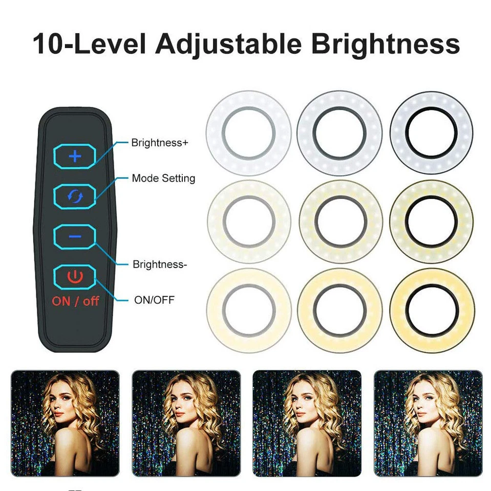 LED Selfie Ring Light Phone Holder Flexible Stand Long Arm for Stream Live Lamp - Image 2 of 4