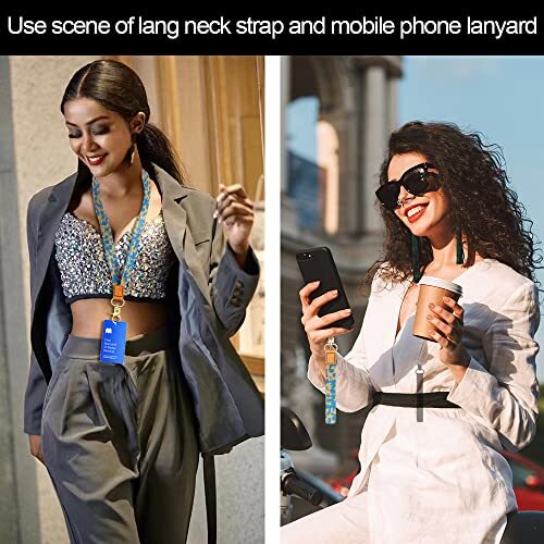 LORYVAN Bling Crystal Diamond Keychain For Women – Wrist Lanyard, Stainless Steel, Blue (Pack Of 2)