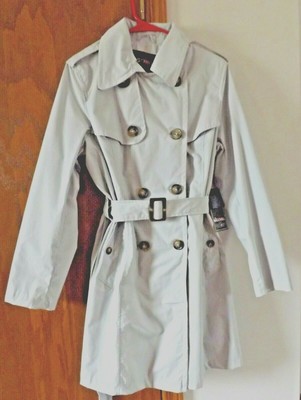 Big Chill Light Gray Belted Trench Coat 