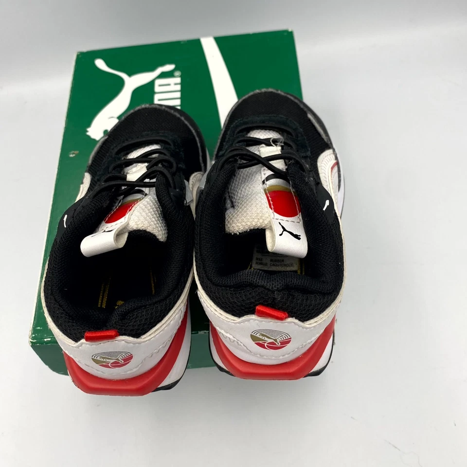 Puma City Rider AS AC Inf 382694-01 Niños EE. UU. 7C Tenis Negro Rojo Zapatos con Cordones Foto 4 de 4