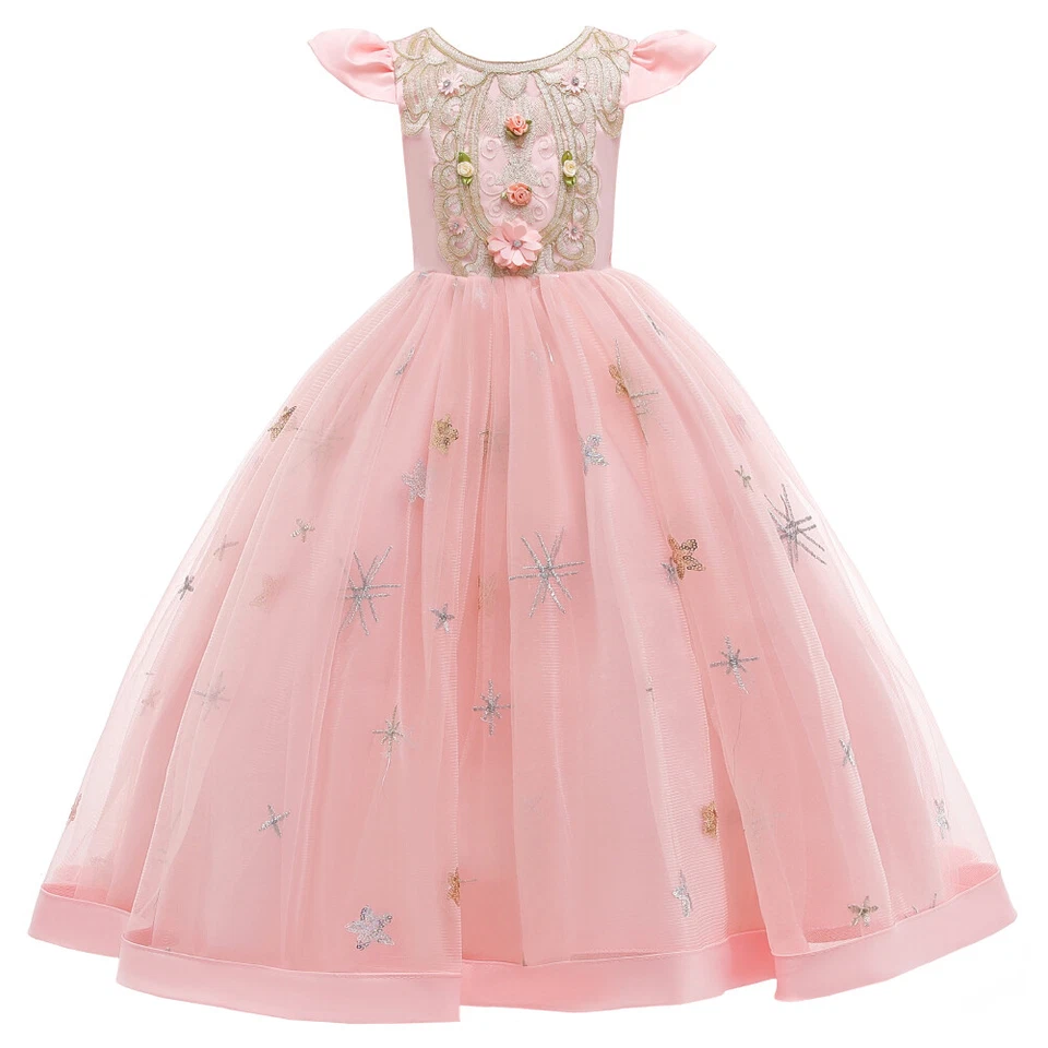 Flower Kids Girls Party Tulle Dress Bridesmaid Christmas Wedding Princess Gown - Image 3 of 4