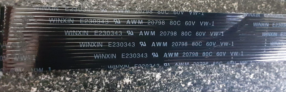 16 Pin WINXIN E230343 AWM 20798 80C 60V VW-1 (17mm X 28.5") 1.0mm Pitch Type A  - Image 3 of 4