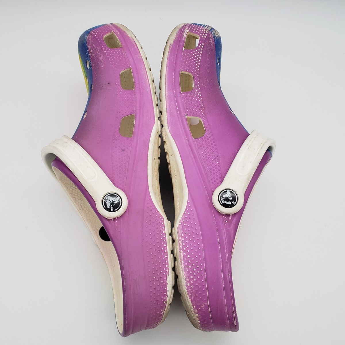 Never worn rainbow crocs men’s eight women’s 10 Crocs Classic Rainbow Tie-Dye Clogs - Men main image 2