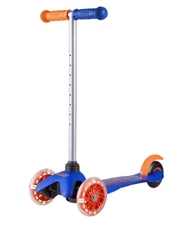 Kick Scooter - Light Up PVC Wheels & T-bar by Ignight - Orange & Blue - Folds Up
