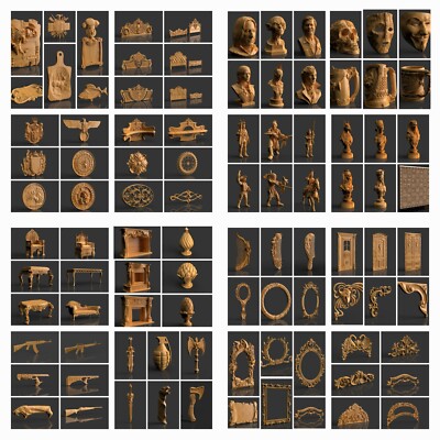 4000+ Stück STL 3D Modell Sammlung für CNC Oberfräse Graveur Schnitzen 3D Drucker obj