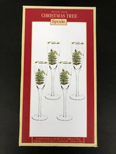 Spode Christmas Tree Champagne Flutes Set Of 4 200ml 6.75oz