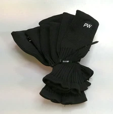 Majek Golf Knit Club Head Covers Set 8 piece 3, 4, 5, 6, 7, 8, 9, PW - Black