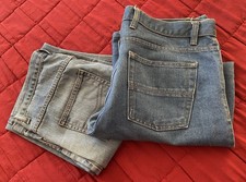 Men’s Straight Leg Stone Washed Jeans x 2 Size 34W X 30 L Chen Basics & Primark