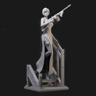 Ada Wong go downstairs 1/24 Scale Resin Figure Model Kit Unassembled Unpainted