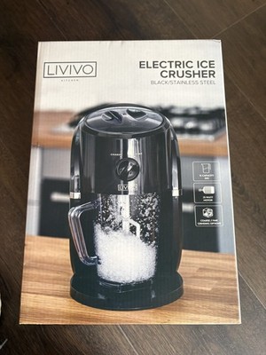 LIVIVO Elektrischer Eiscrusher Maschine mit 1L Kanne und Edelstahlklingen