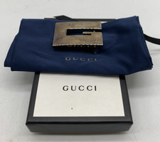 Authentic Gucci "G" Logo Chrome Silver Chrome Men's Belt Buckle