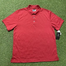 PGA Tour Airflux Golf Polo Shirt Mens Large L Red Quick Dry UPF Stretch NWT