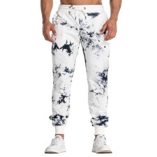 Mens Tie Dye Sweatpants Jersey Cotton Terry Colorful Jogger Gym Track Pants w...