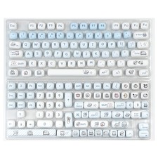 Cute Blue Dog MOG Profile Dyesubs PBT Keycap Set