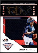 2019 Panini Stars & Stripes Jayden Melendez Black Gold Jersey Auto #/48 E5
