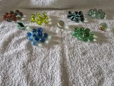 Vintage Peltier Glass Marbles Starter Collection Lot of 60 + 3 Shooters NM+ Mint