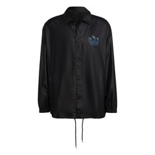 adidas ORIGINALS UNISEX GRAPHIC PRINT CAMPUS COACH JACKET BLACK RETRO TREFOIL OG