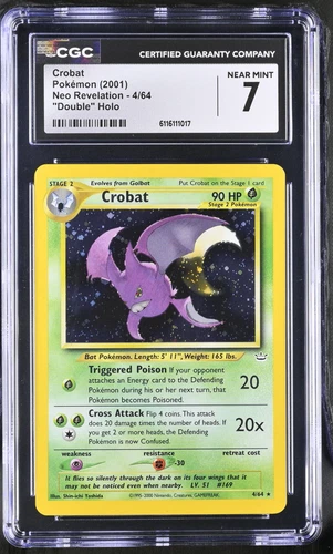 CGC 7 Pokemon Neo Revelation Crobat "Double" Holo Error 4/64
