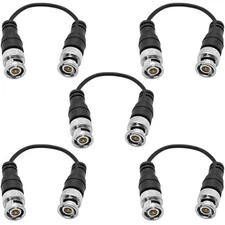 5 Pack 6 Inch Male to Male Coax Patch Jumper Cables BNC-59 Jacks