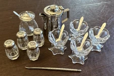 Salt Cellars w/ Spoons, Condiment Jar, Glass Shakers, Creamer