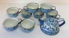 Vintage Tin Litho 1940-50s Wolverine Delft 9 Piece Child's Tea Set