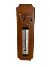 Vintage Seagram's VO Canadian Whisky Leather Bar Pub Advertising Thermometer