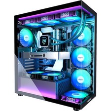 Mid Tower PC Case Metal Tempered Glass RGB Fans Support ATX Micro ATX Mini ITX