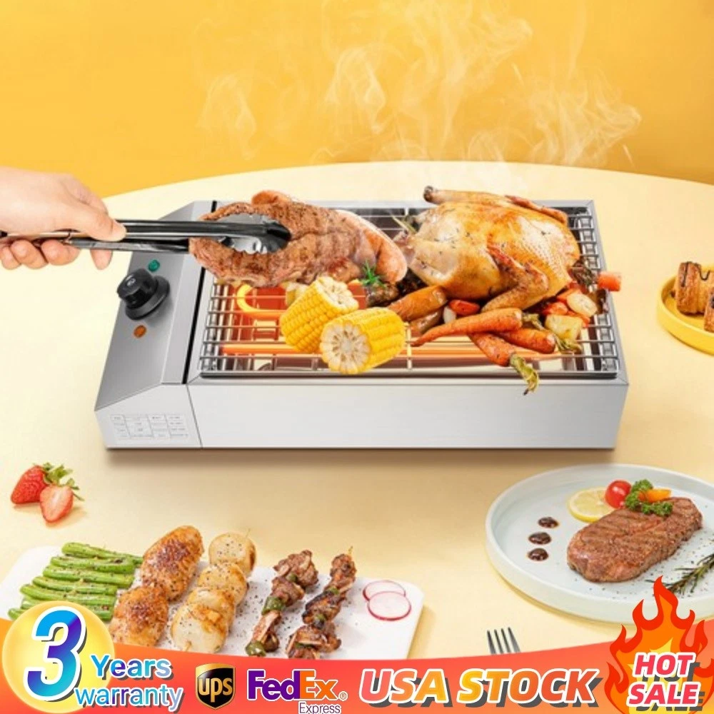 Electric 1800W Griddle Flat Top Grill Hot Plate BBQ Countertop Commercial Grills