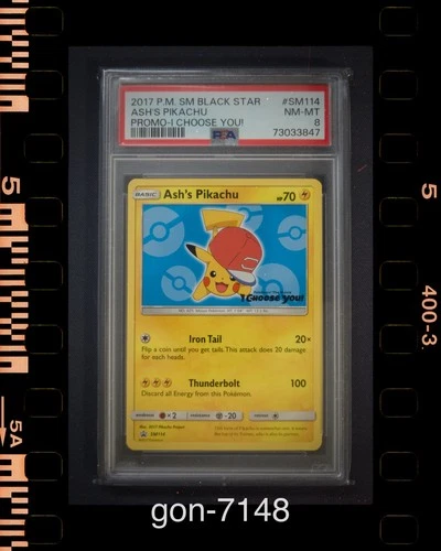 2017 Pokemon S&M Black Star Promo I Choose You # SM114 Ash’s Pikachu PSA 8 NM-MT