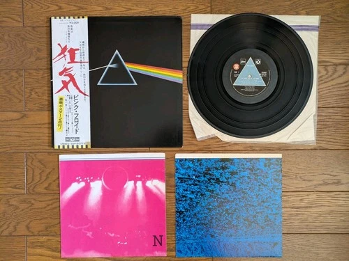 PINK FLOYD The Dark Side Of The Moon JAPAN LP OBI & 2 Poster Solid Blue
