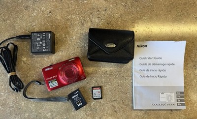 Nikon COOLPIX S6300 Digital Camera 16.0MP 10X Optical Zoom Auto Focus - Red