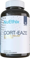 NuEthix Cort-Eaze Cortisol Supplement with Ashwagandha & Rhodiola, 60 Caps     A