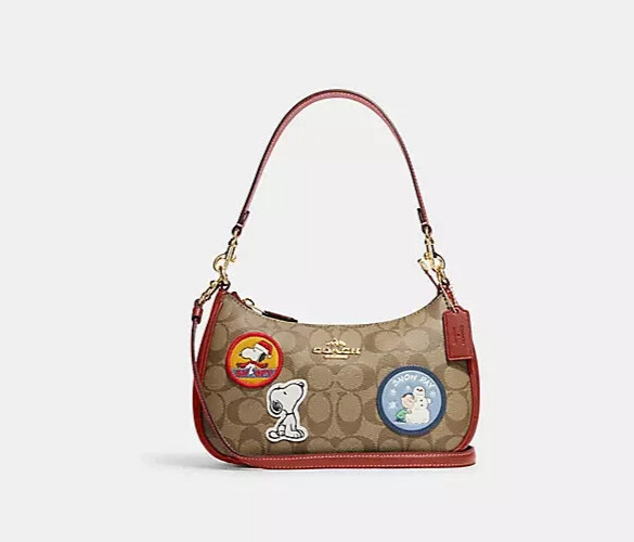 Coach Peanuts Snoopy With Patches Teri 2 in 1 Shoulder / Crossbody Bag NWT image 4