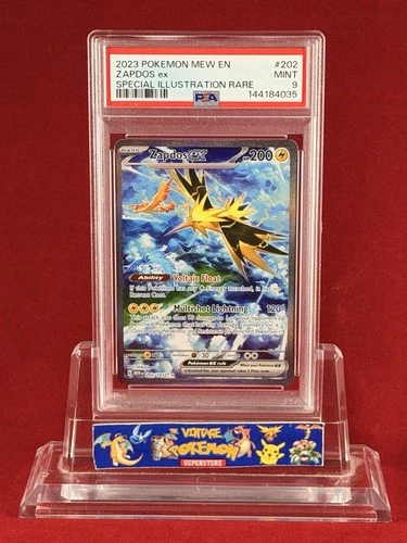 2023 POKEMON Mew EN 151 ZAPDOS ex Special Illustration Rare Card #202 PSA 9