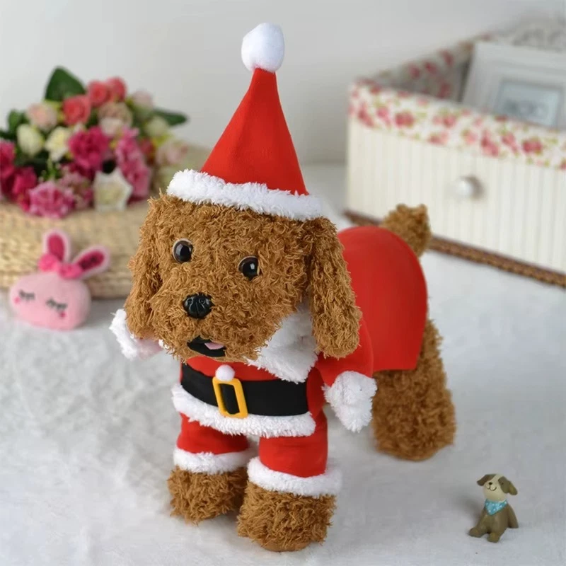 Christmas Fancy Dress Santa Claus Dog Pet Jacket Coat Costume Outfit Clothes UK - Image 3 of 4