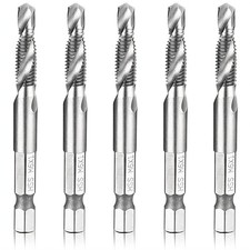 5-Piece High-Speed Steel Combination Tap and Drill Bit Set   M6 x 1mm, Fully ...