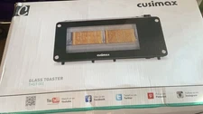 Cusimax Glass Toaster THGT-001 Long Slot 2 Slice Auto Lift Removable Glass New