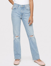 Levi  s Wedgie Straight High Waisted Distressed Button Fly Light Wash Jeans 26
