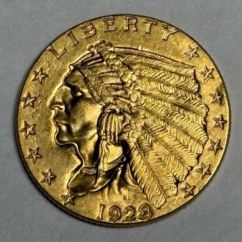 Mint State 1928 Indian Head Gold Quarter Eagle (all original!) U.S. $2.50 UNC
