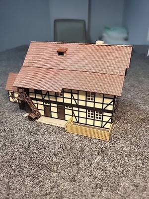 Faller HO Timbered Farm House Model Building With Shed Fully Assembled 