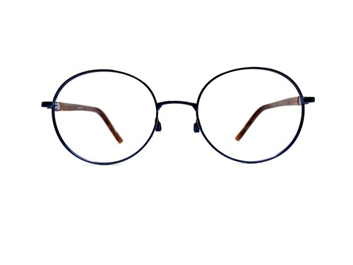 Modern Trust Blue Metal Round Glasses Tortoise Temple 52 18 145
