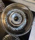 2 PC Cut Crystal Clear Stemmed Stem Covered Candy Dish w/ LID Glass — photo 8