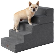 Dog Stairs for High Bed 25" H, 5-Step Extra Wide Dog Steps for Bed, Pet Steps...