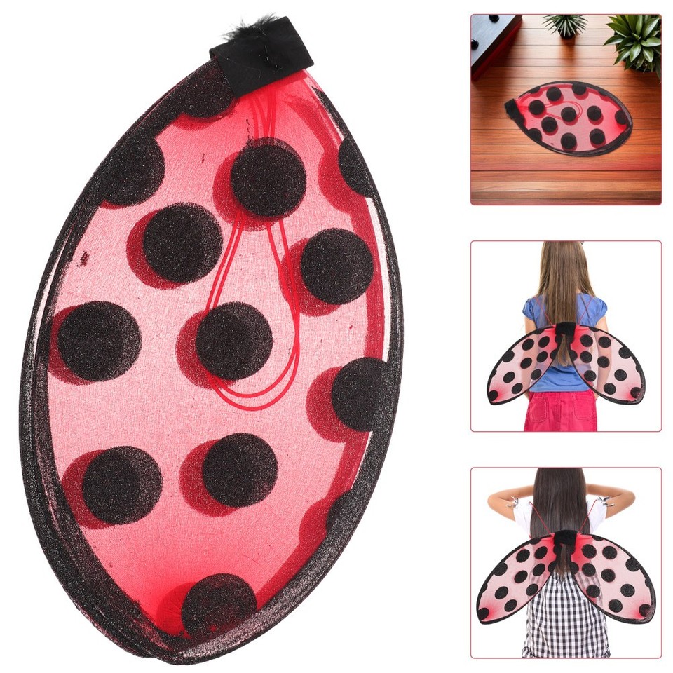 Red Day Prop Durable Red Ladybug Wing Prop for Girls Birthday Halloween Performance ...